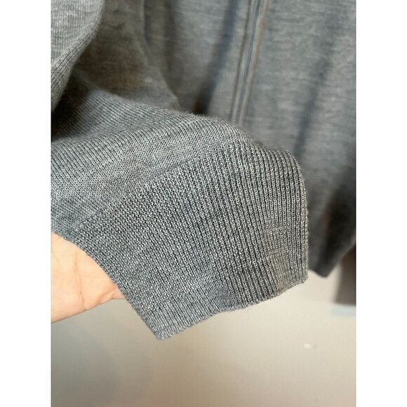 Wool Knit Sweater Men XL Gray Cardigan Neutral Minimalist Preppy Classic Resort - Picture 3 of 11